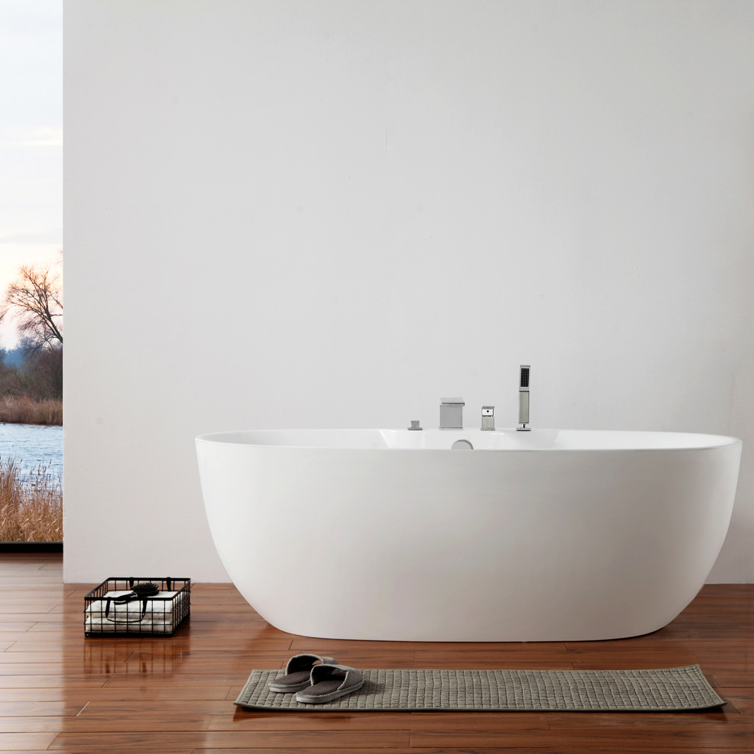 Freistehende Design Badewanne Modern Armatur Bad Wanne Nahtfrei 170 x
