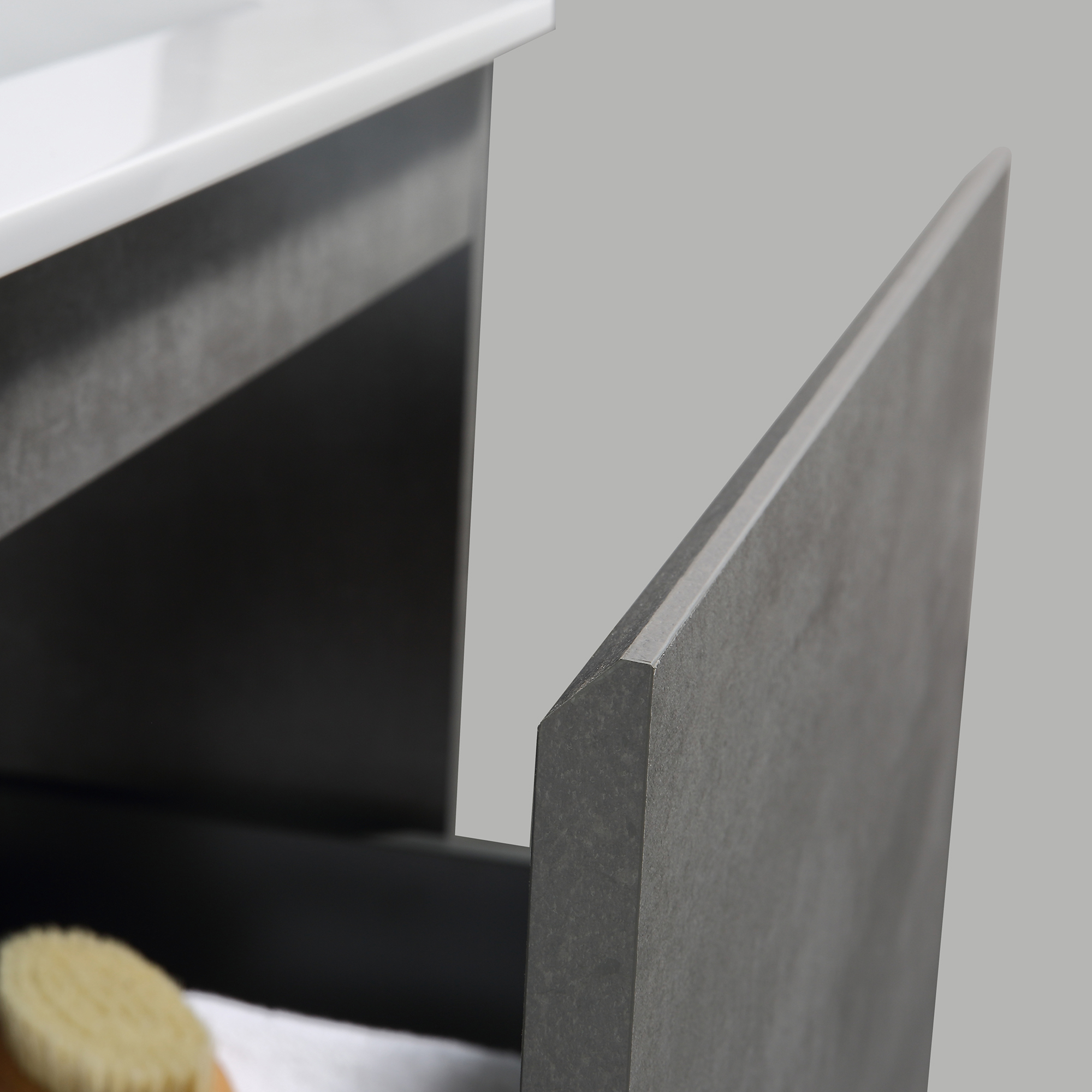 Badmöbel Set Alice Beton Waschtisch Badezimmermöbel LED Spiegel 60 cm