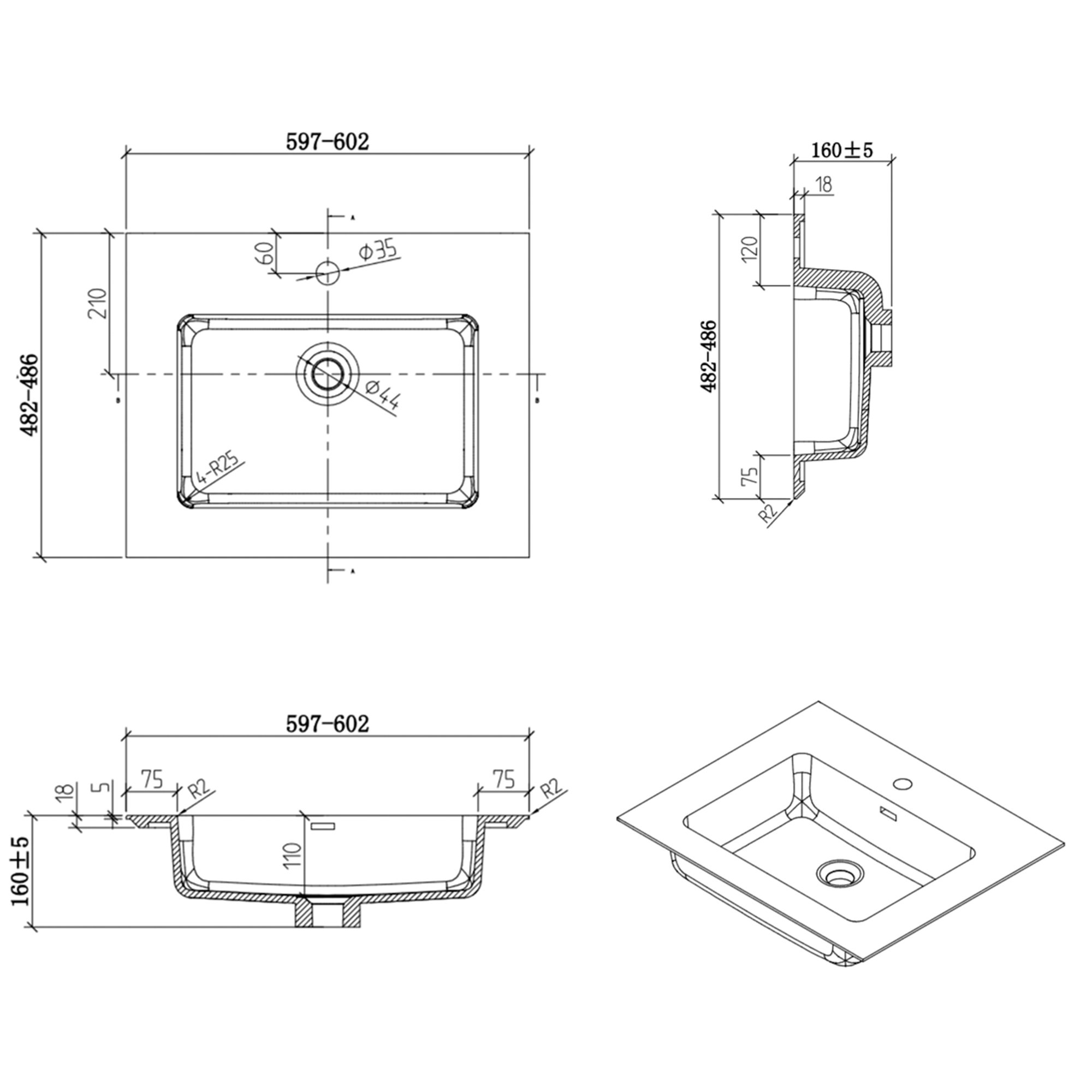 Badmöbel Set Freya 600 Holz Optik mit LED Beleuchtung Optional mit